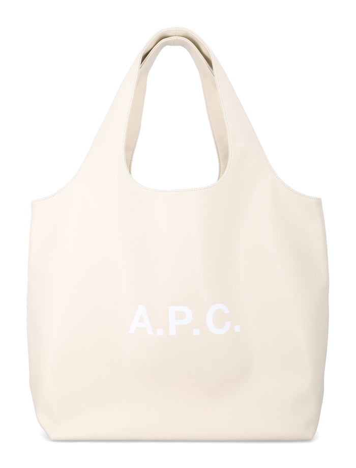 A.P.C. Ninon tote bag with logo Ecru Polyurethane