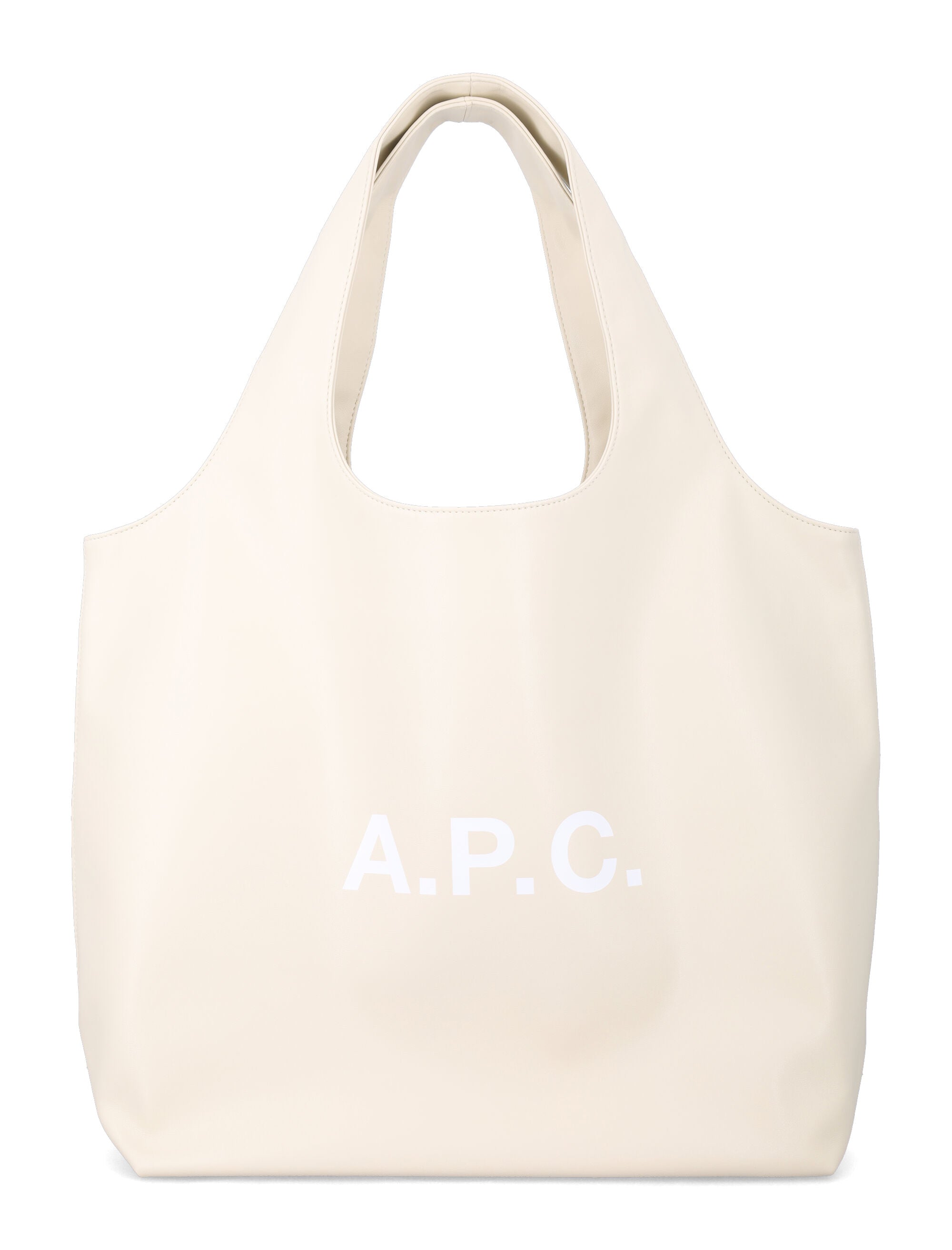 A.P.C. Ninon tote bag with logo Ecru Polyurethane