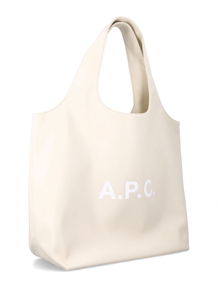 A.P.C. Ninon tote bag with logo Ecru Polyurethane