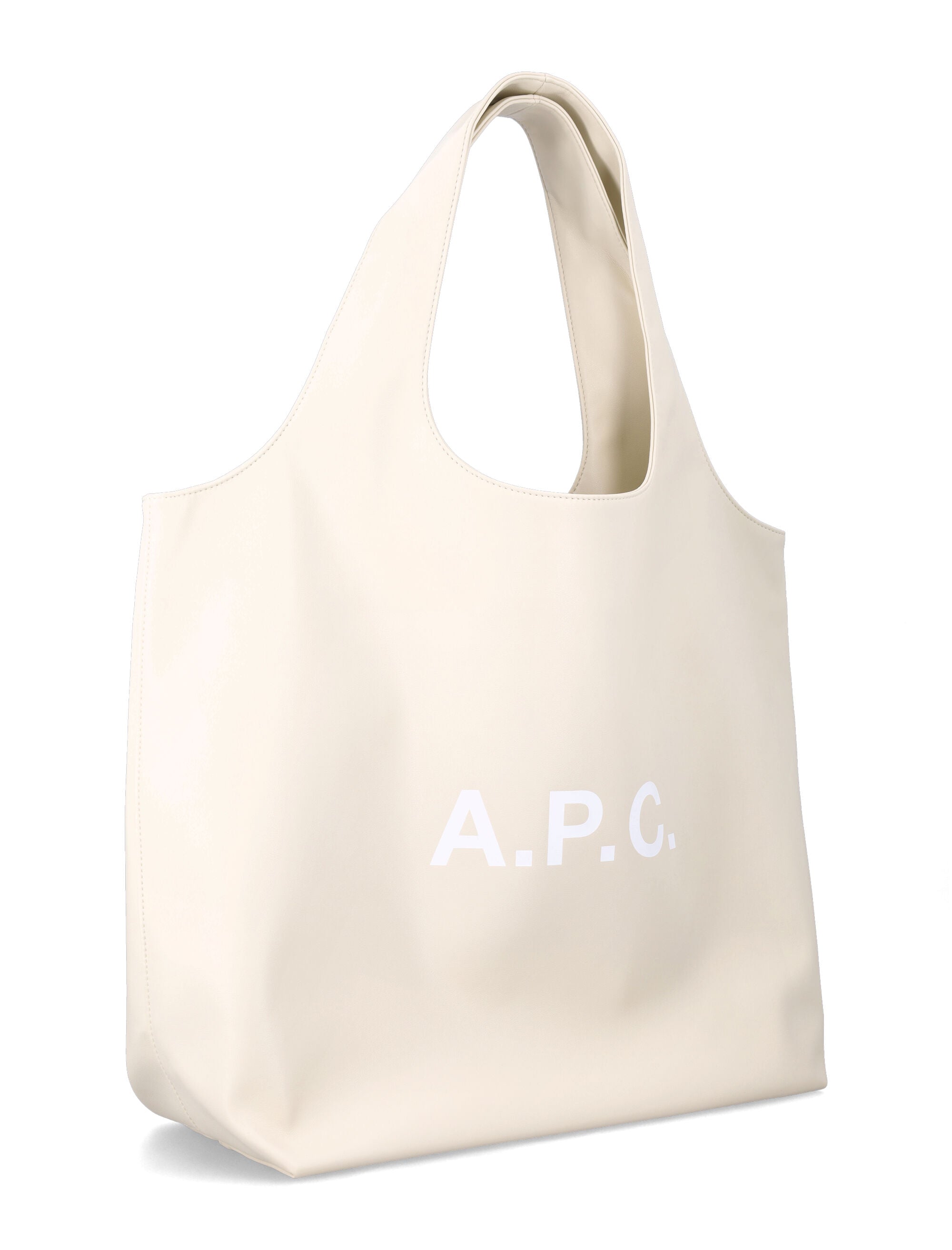A.P.C. Ninon tote bag with logo Ecru Polyurethane
