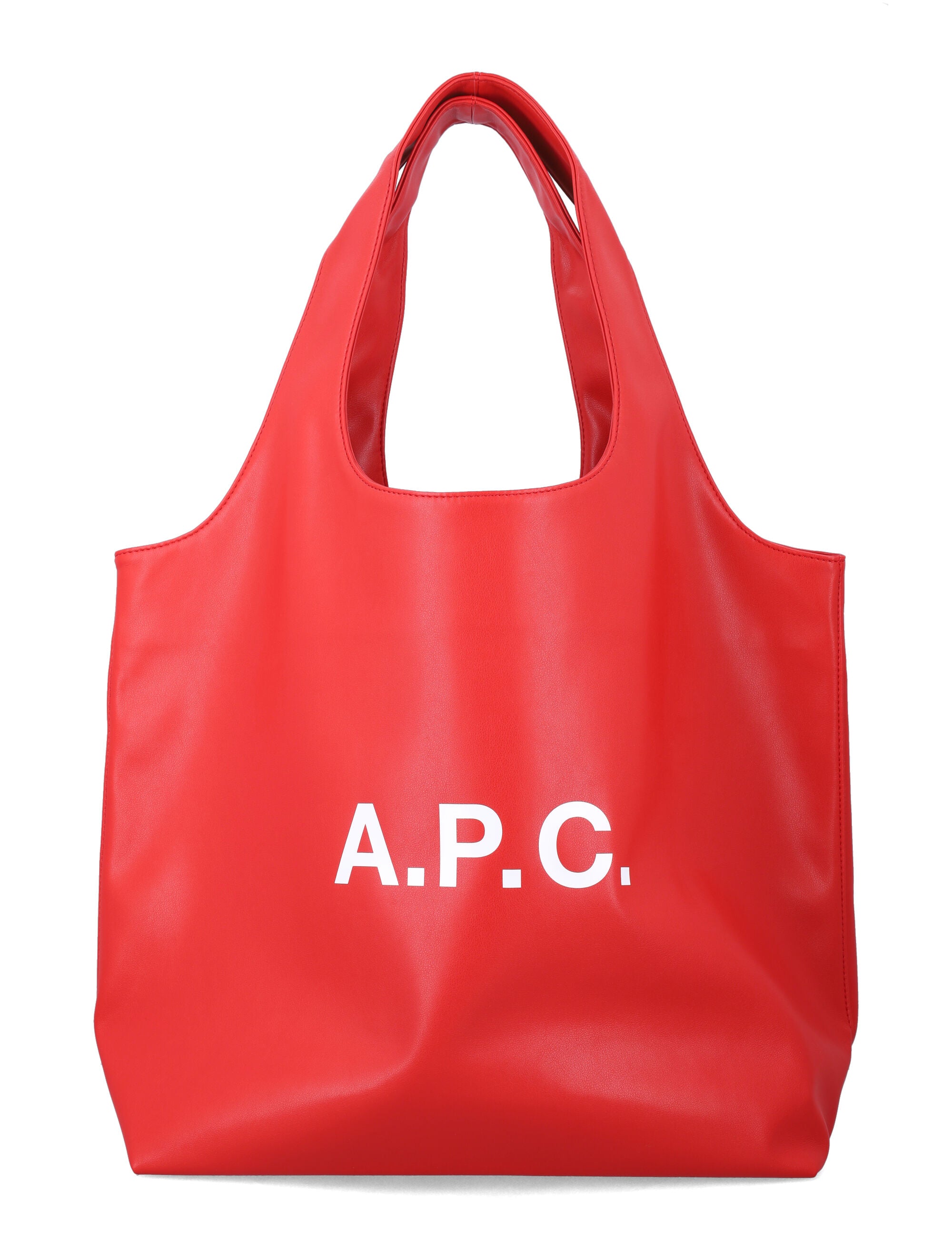 A.P.C. Ninon tote bag with logo Red Polyurethane