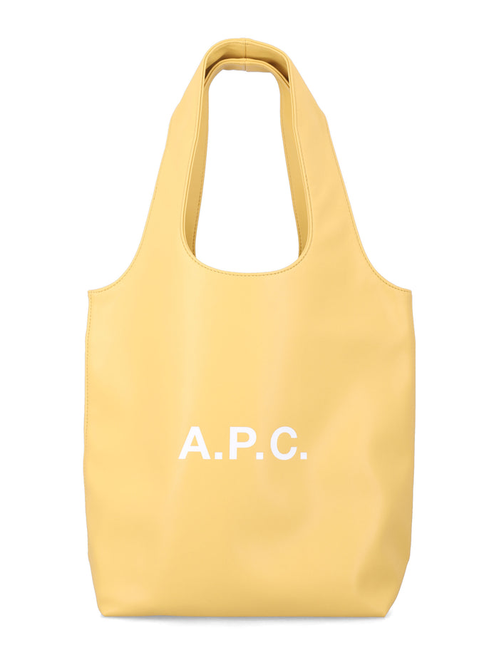 A.p.c. Ninon Black Small Faux Leather Tote Dark Butter Polyurethane