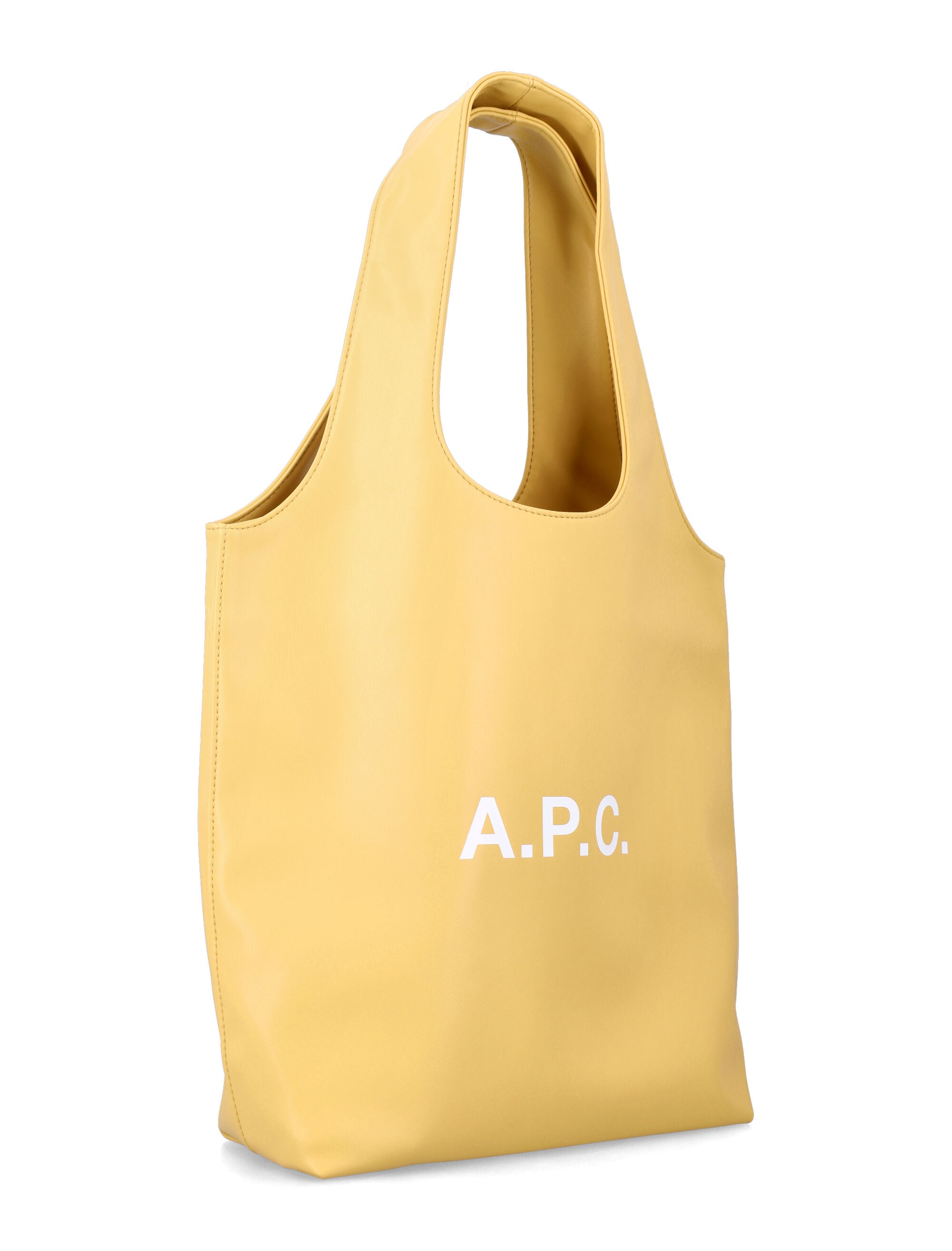 A.P.C. Ninon black small faux leather tote Dark Butter Polyurethane