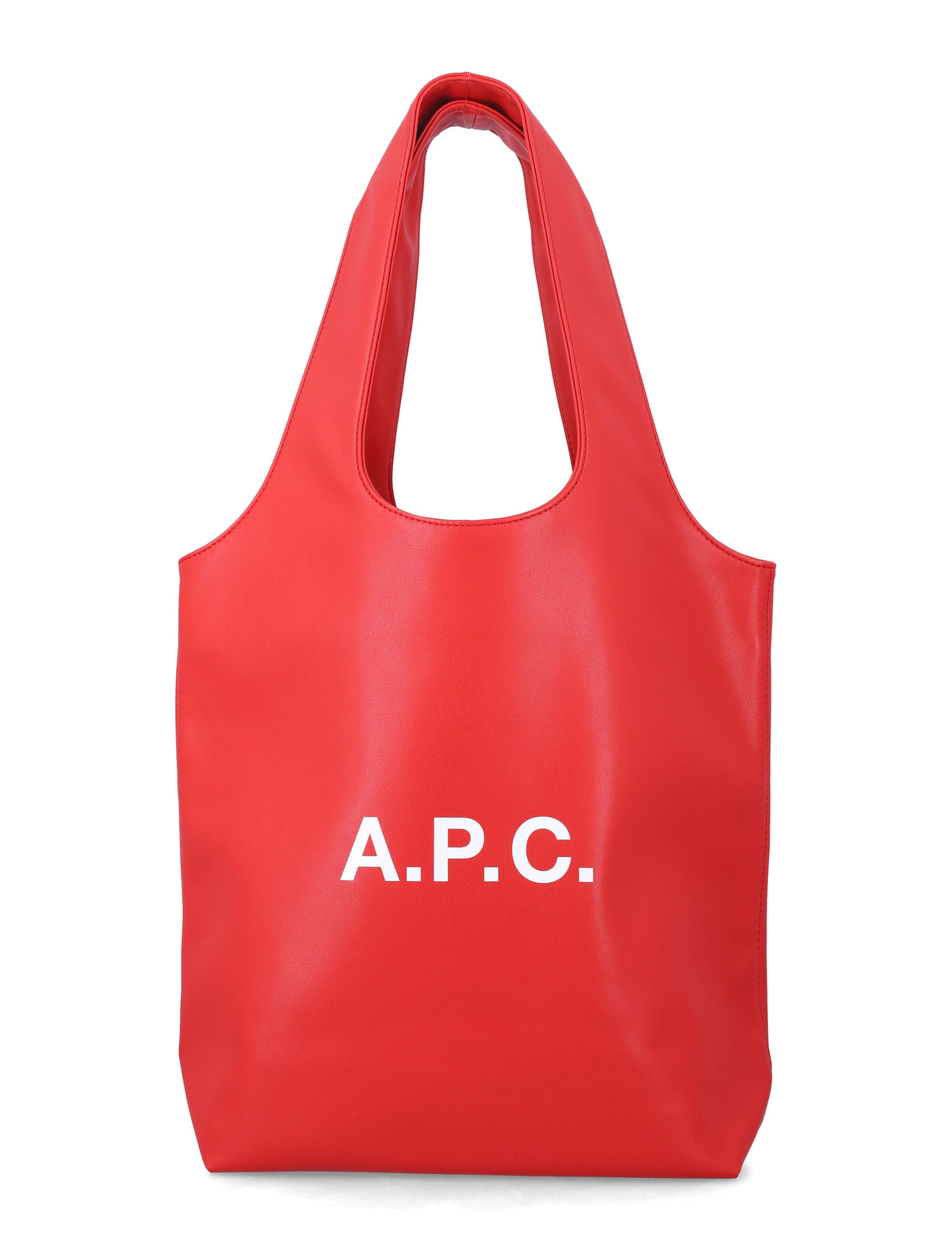 A.P.C. Ninon black small faux leather tote Red Polyurethane