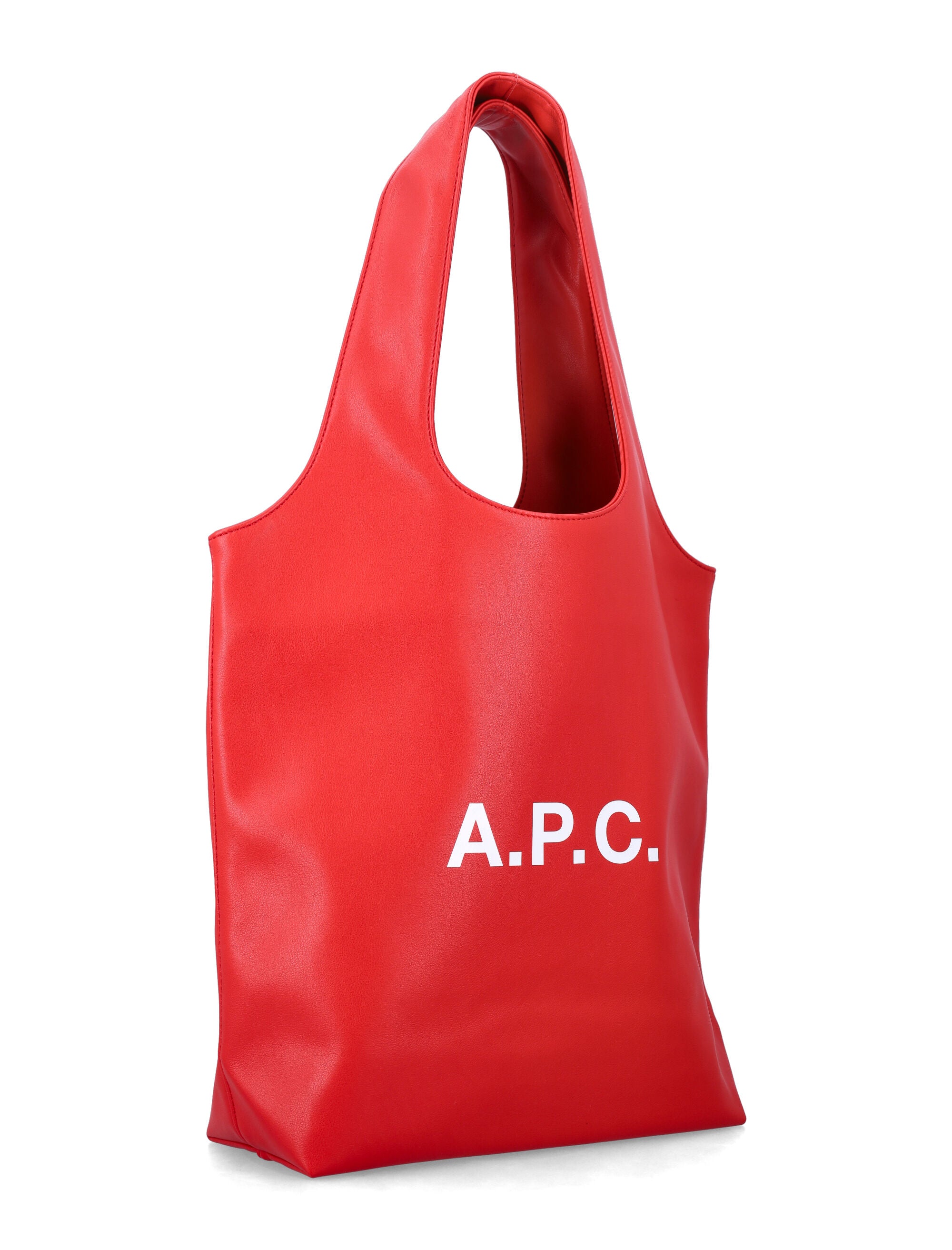 A.P.C. Ninon black small faux leather tote Red Polyurethane