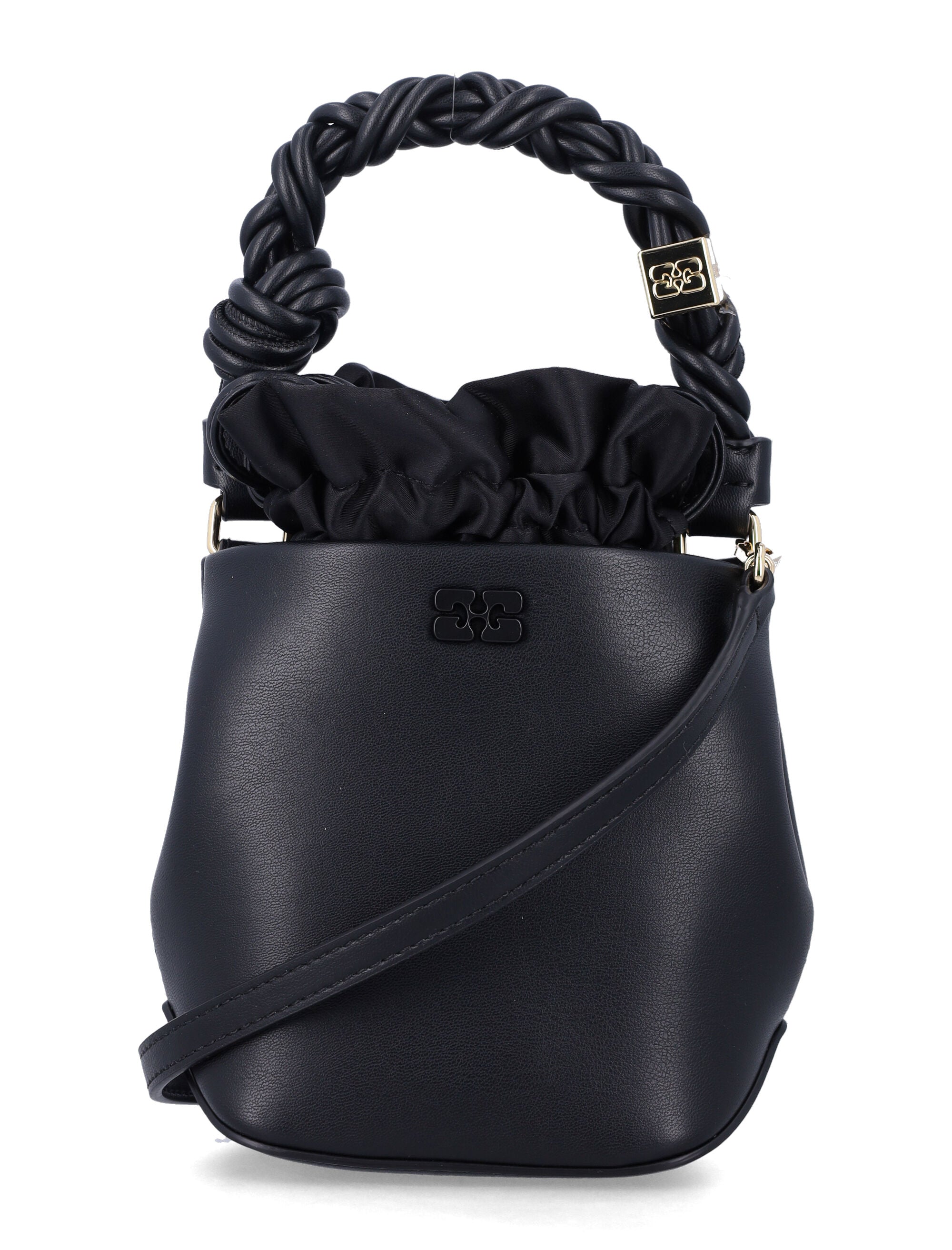 Ganni black Mini Bou bucket bag Recycled Leather Shoulder