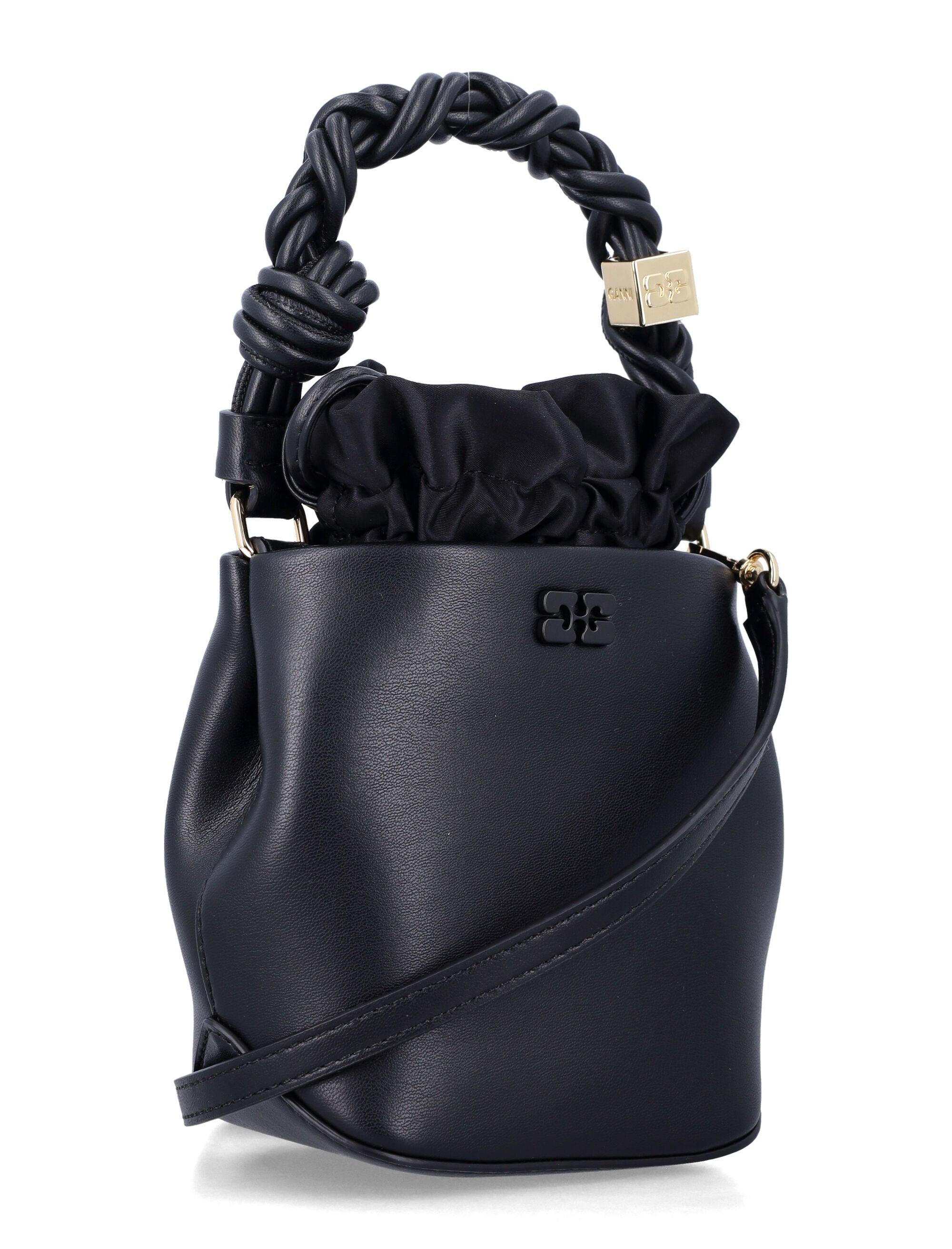 Ganni black Mini Bou bucket bag Recycled Leather Shoulder