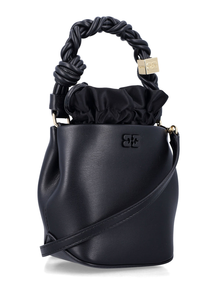 Ganni black Mini Bou bucket bag Recycled Leather Shoulder