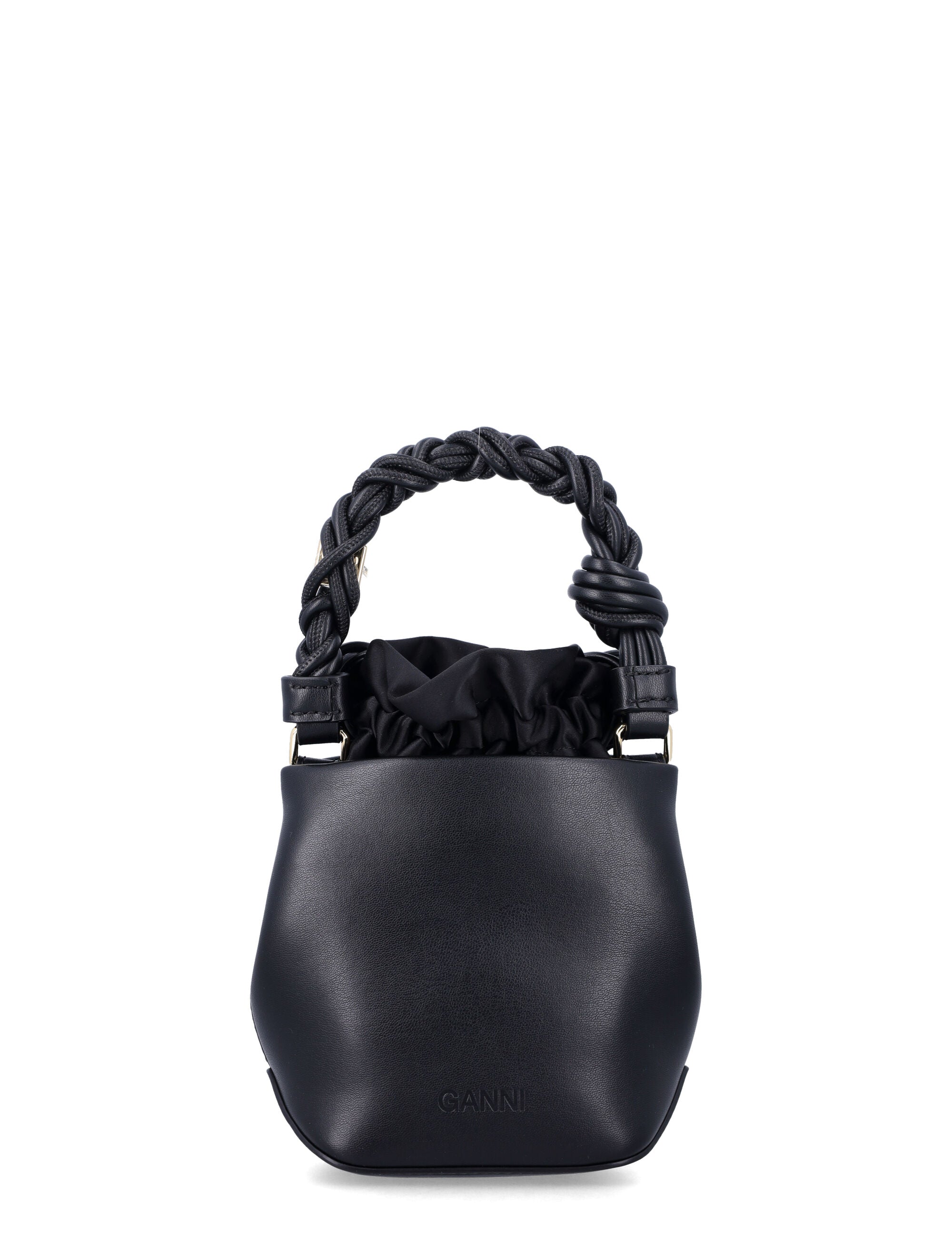 Ganni black Mini Bou bucket bag Recycled Leather Shoulder