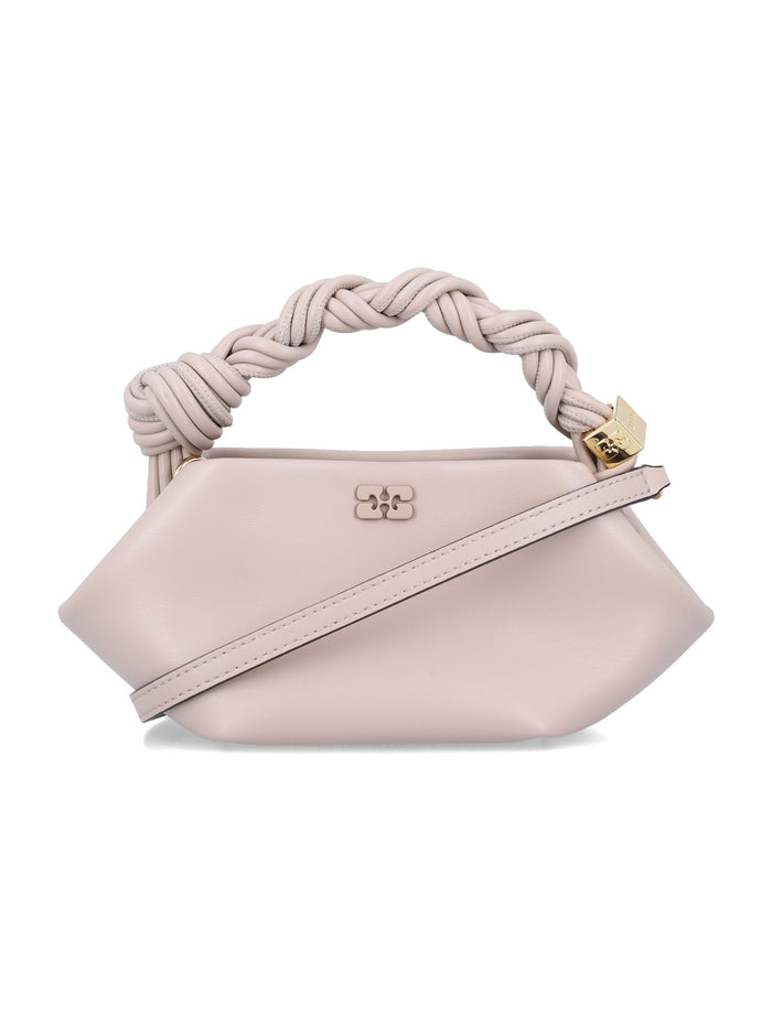 Ganni Bou Mini Handbag Oyster Grey Recycled Leather Shoulder Bag