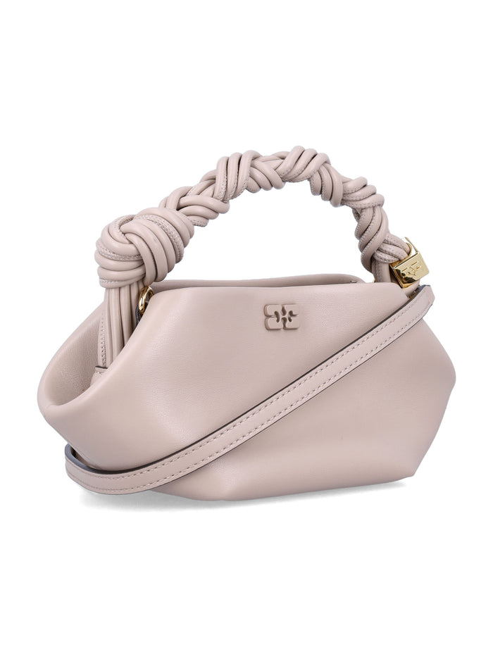 Ganni Bou Mini Handbag Oyster Grey Recycled Leather Shoulder Bag