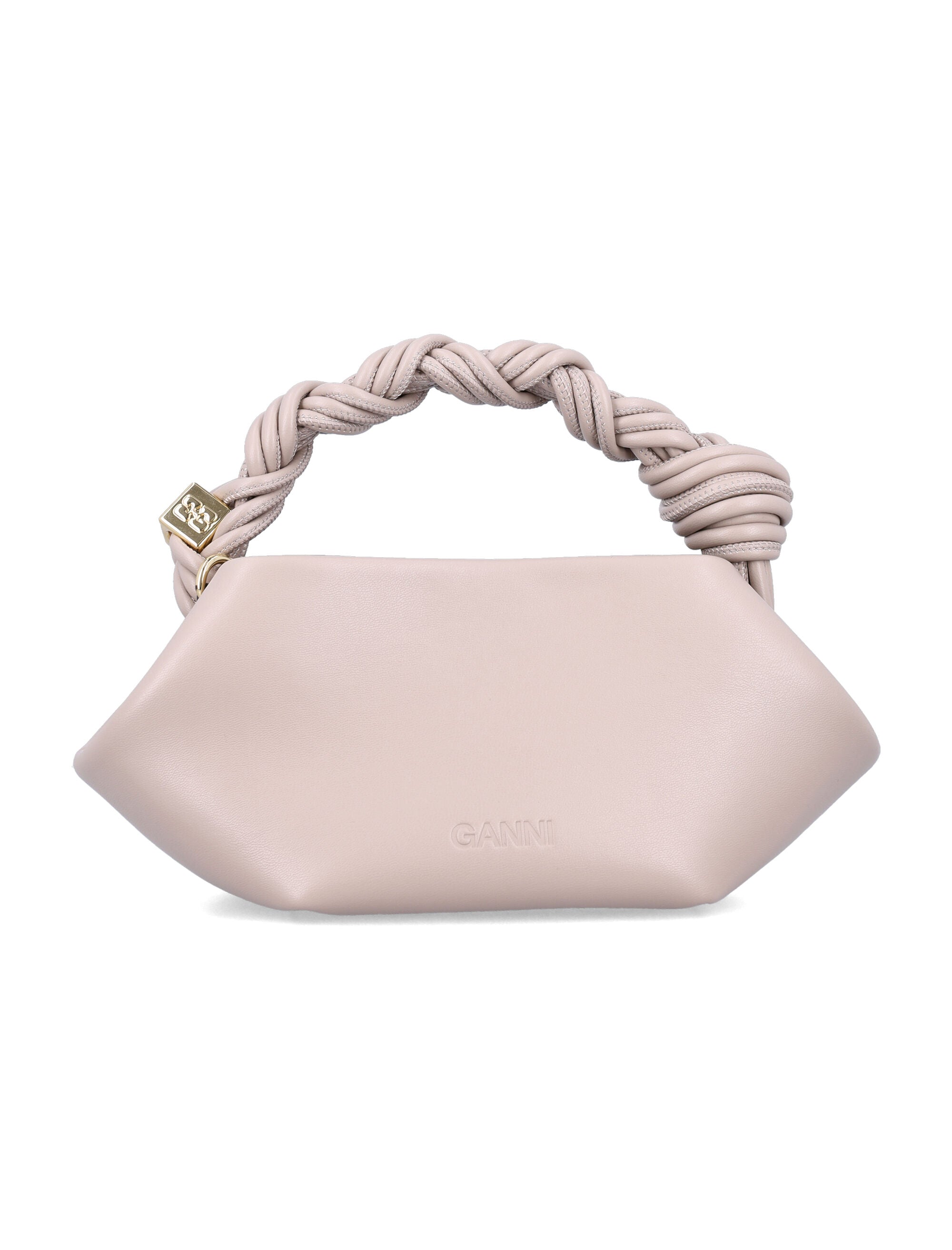 Ganni Bou Mini Handbag Oyster Grey Recycled Leather Shoulder Bag
