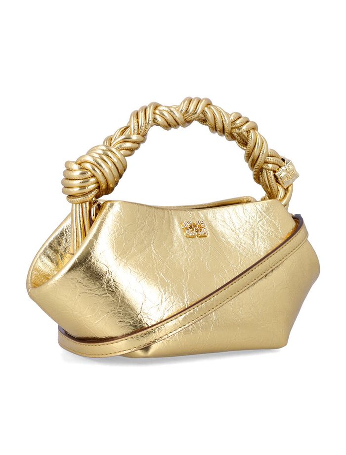GANNI metallic mini Bou Bag Gold Polyurethane Shoulder