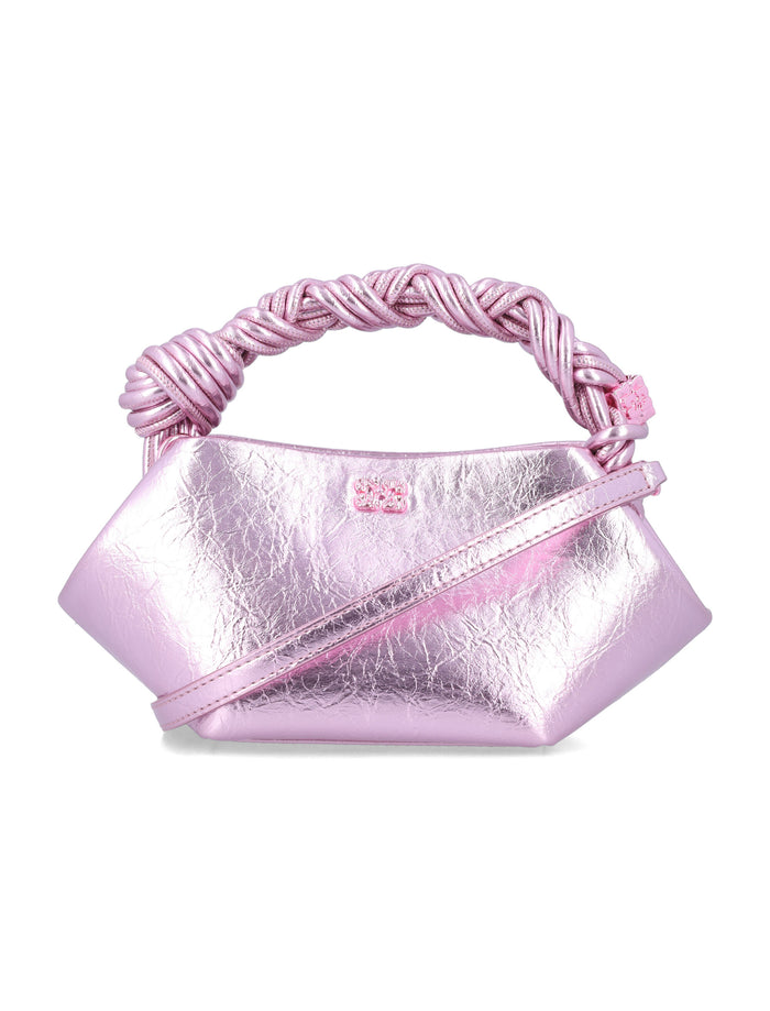 GANNI metallic mini Bou Bag Silver Pink Polyurethane Shoulder