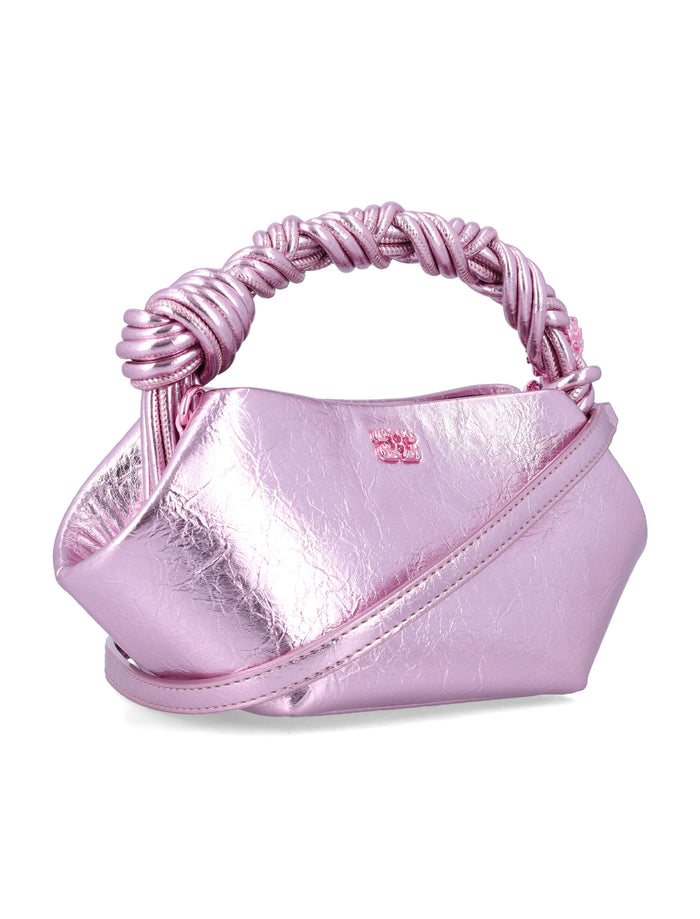 GANNI metallic mini Bou Bag Silver Pink Polyurethane Shoulder