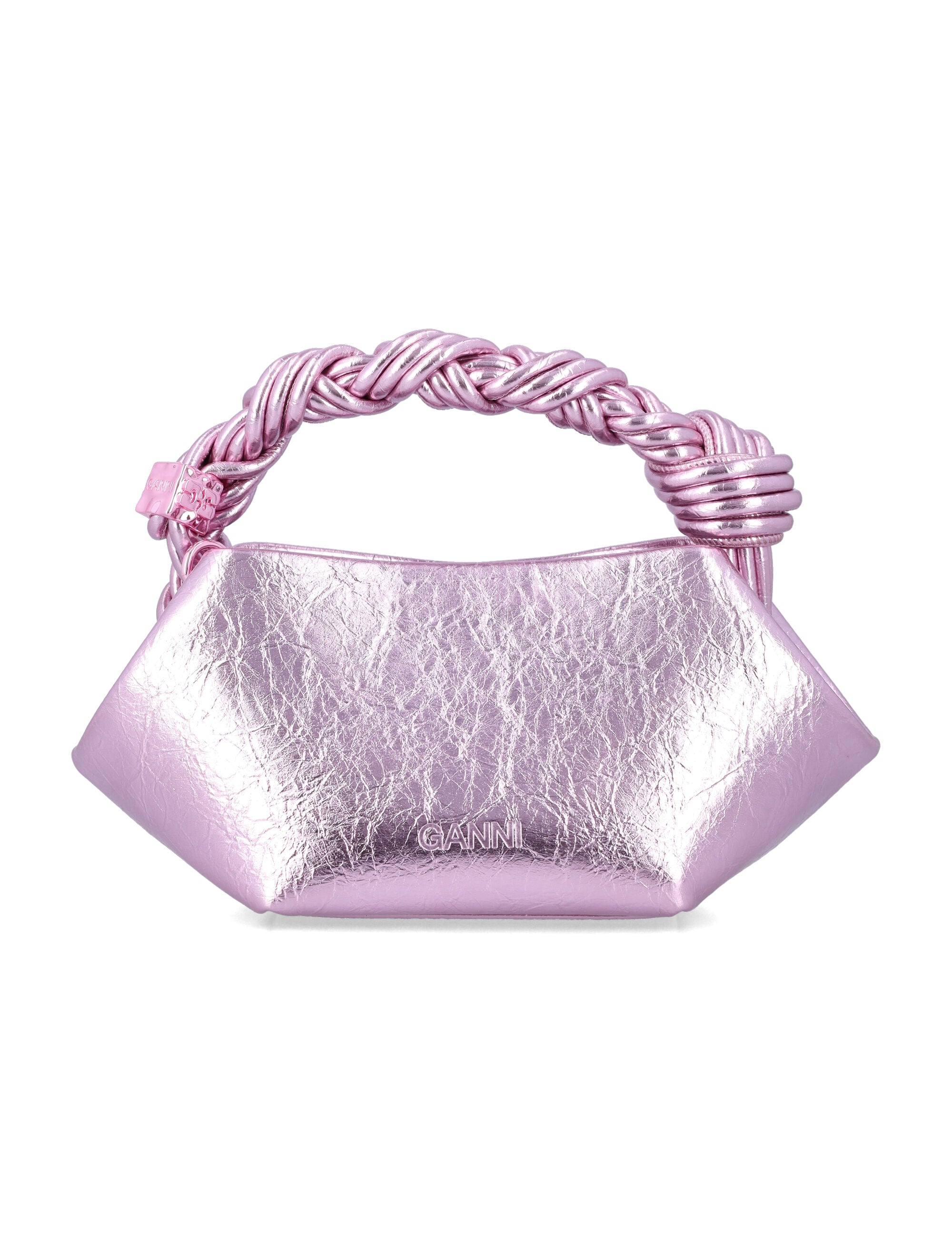 GANNI metallic mini Bou Bag Silver Pink Polyurethane Shoulder