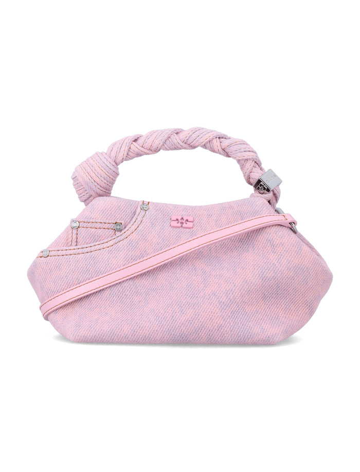 Ganni denim small Bou Bag Pink Organic Cotton Shoulder