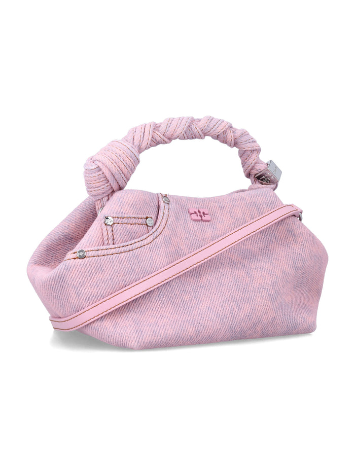 Ganni denim small Bou Bag Pink Organic Cotton Shoulder