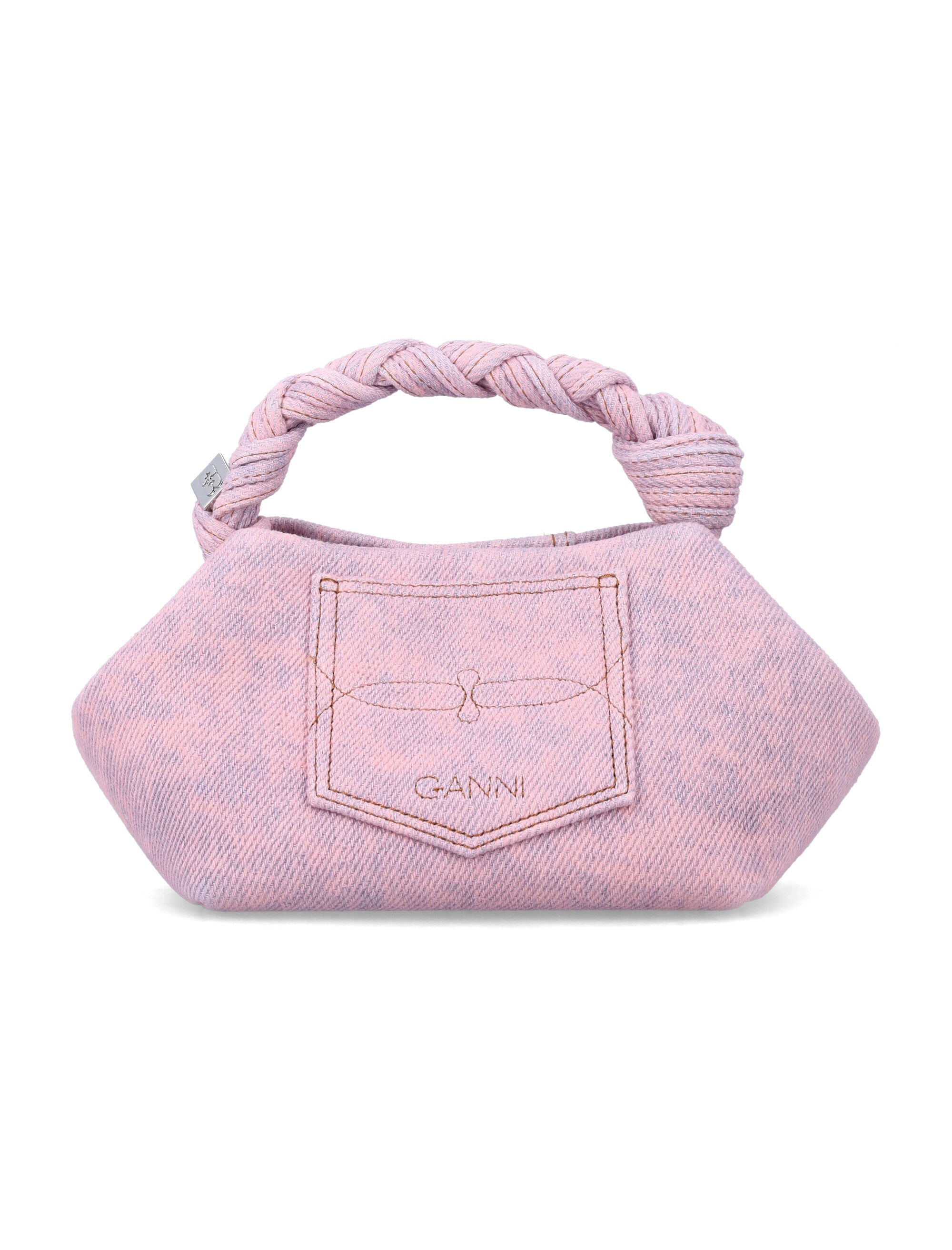 Ganni denim small Bou Bag Pink Organic Cotton Shoulder