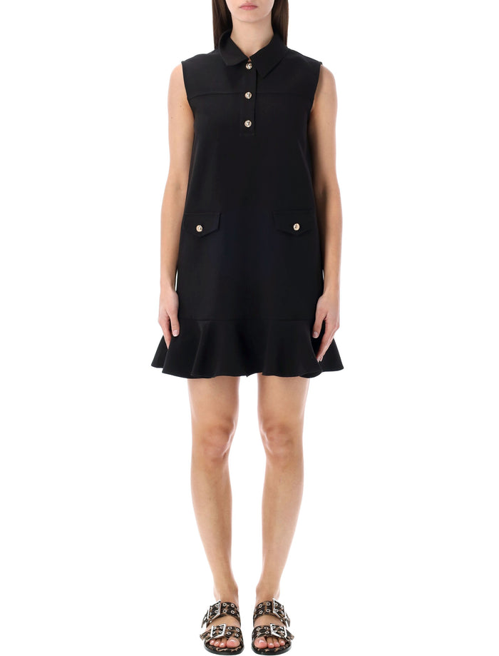 Ganni Twill Suiting black mini dress Recycled Polyester