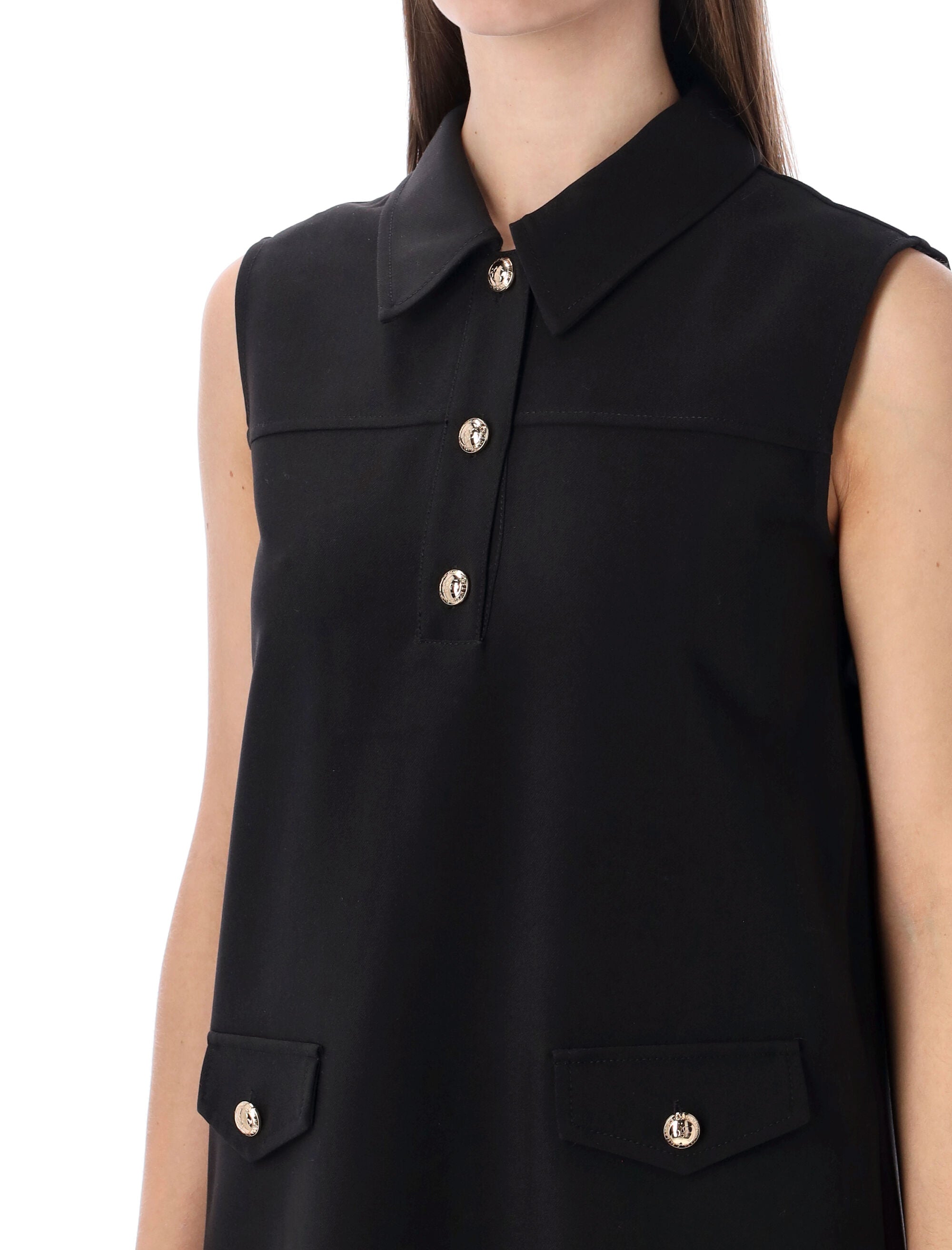 Ganni Twill Suiting black mini dress Recycled Polyester