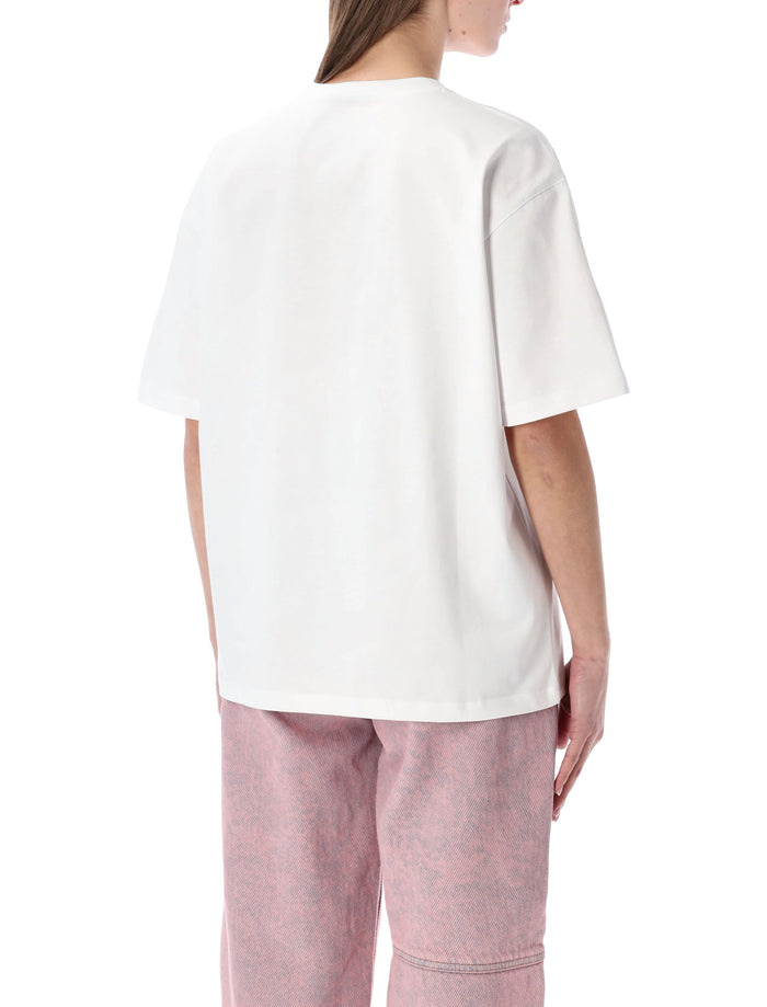 GANNI beaded Tiger T-shirt Birght White Organic Cotton