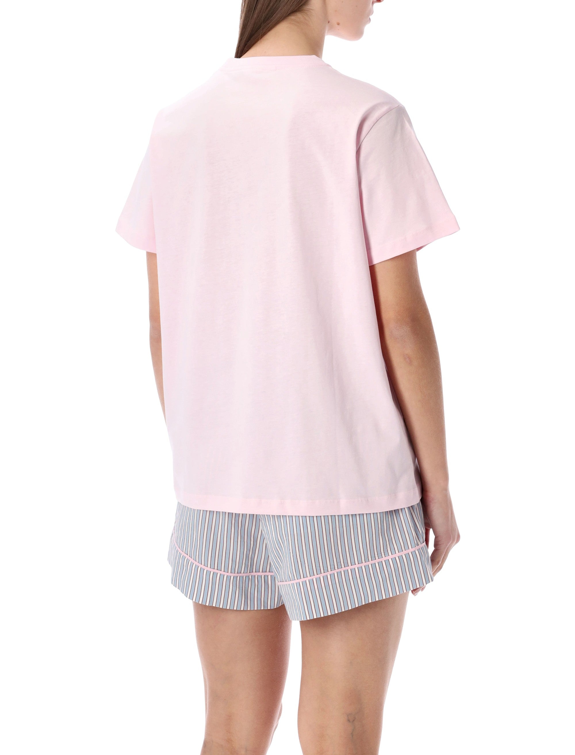 Ganni pink Cowboy Bear graphic t-shirt Chalk Cotton Tshirt