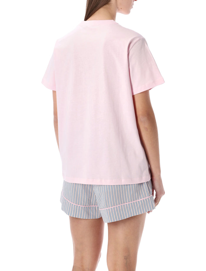Ganni pink Cowboy Bear graphic t-shirt Chalk Cotton Tshirt