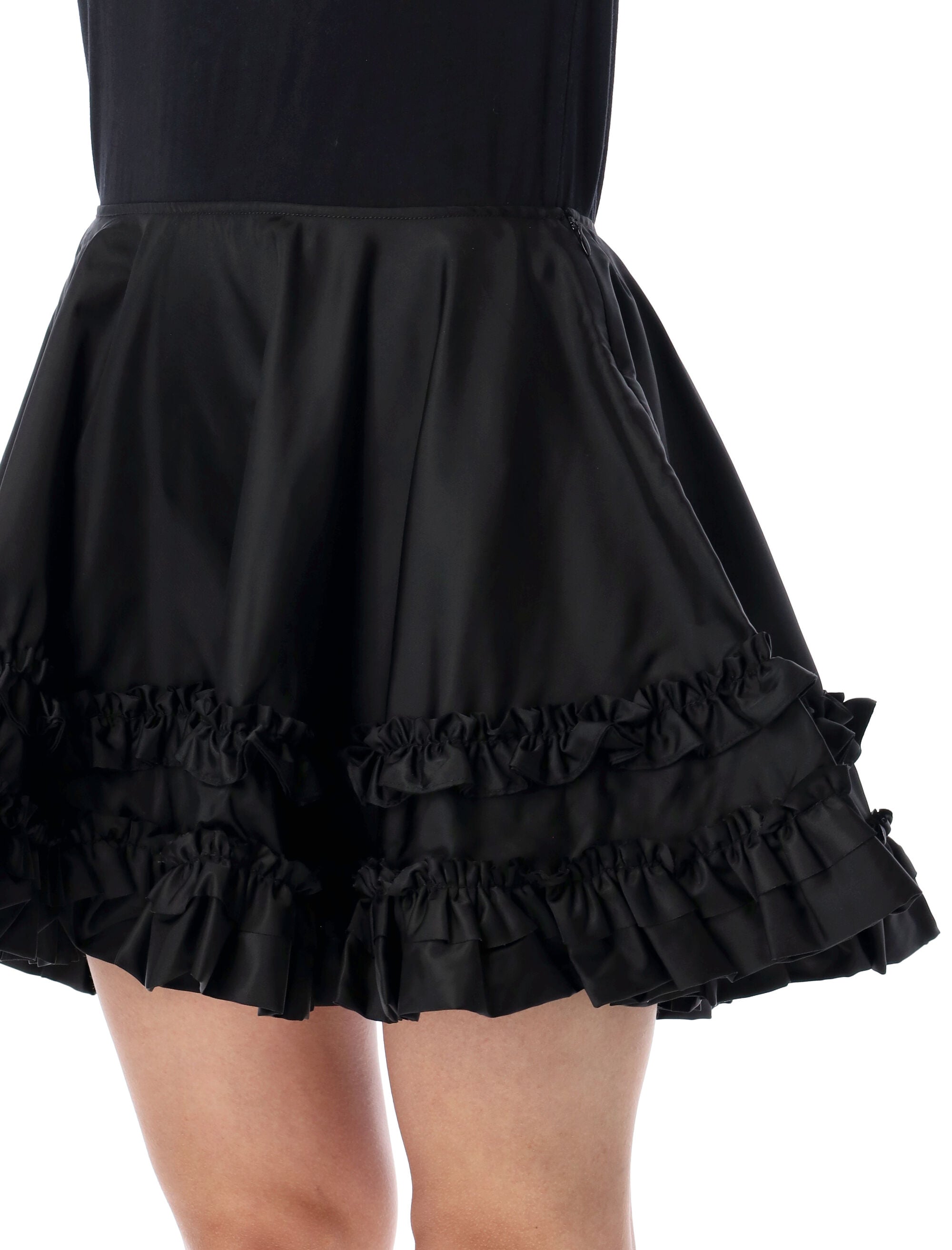 Ganni Duchesse nylon mini skirt Black Recycled Polyamide
