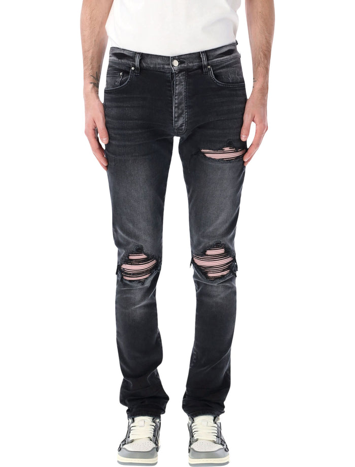 Amiri Mx1 Hand-Distressed Stretch Jeans Storm Black Cotton