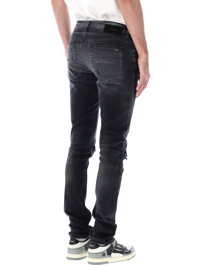 Amiri Mx1 Hand-Distressed Stretch Jeans Storm Black Cotton