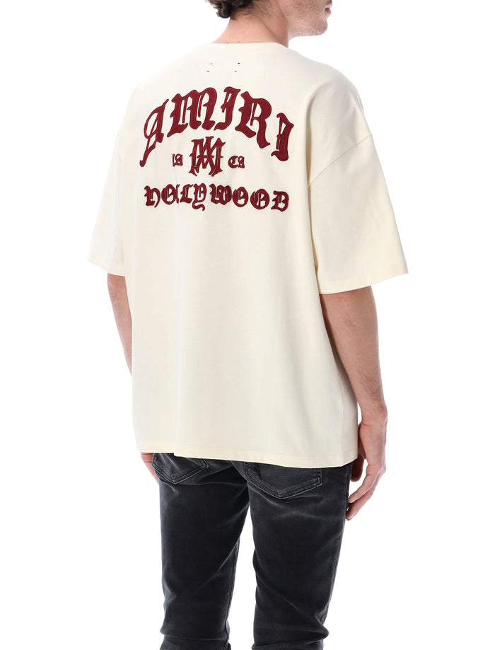 Amiri Hollywood Oversized Cotton Tee Ivory T-shirt