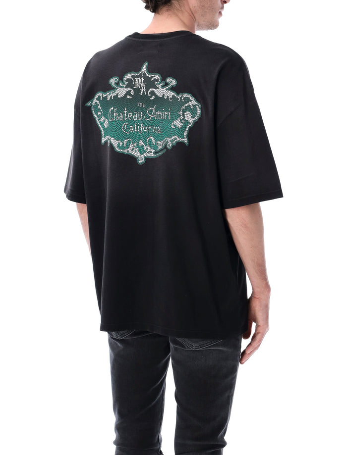 Amiri Black Chateau Crest Oversized Tee Cotton T-shirt