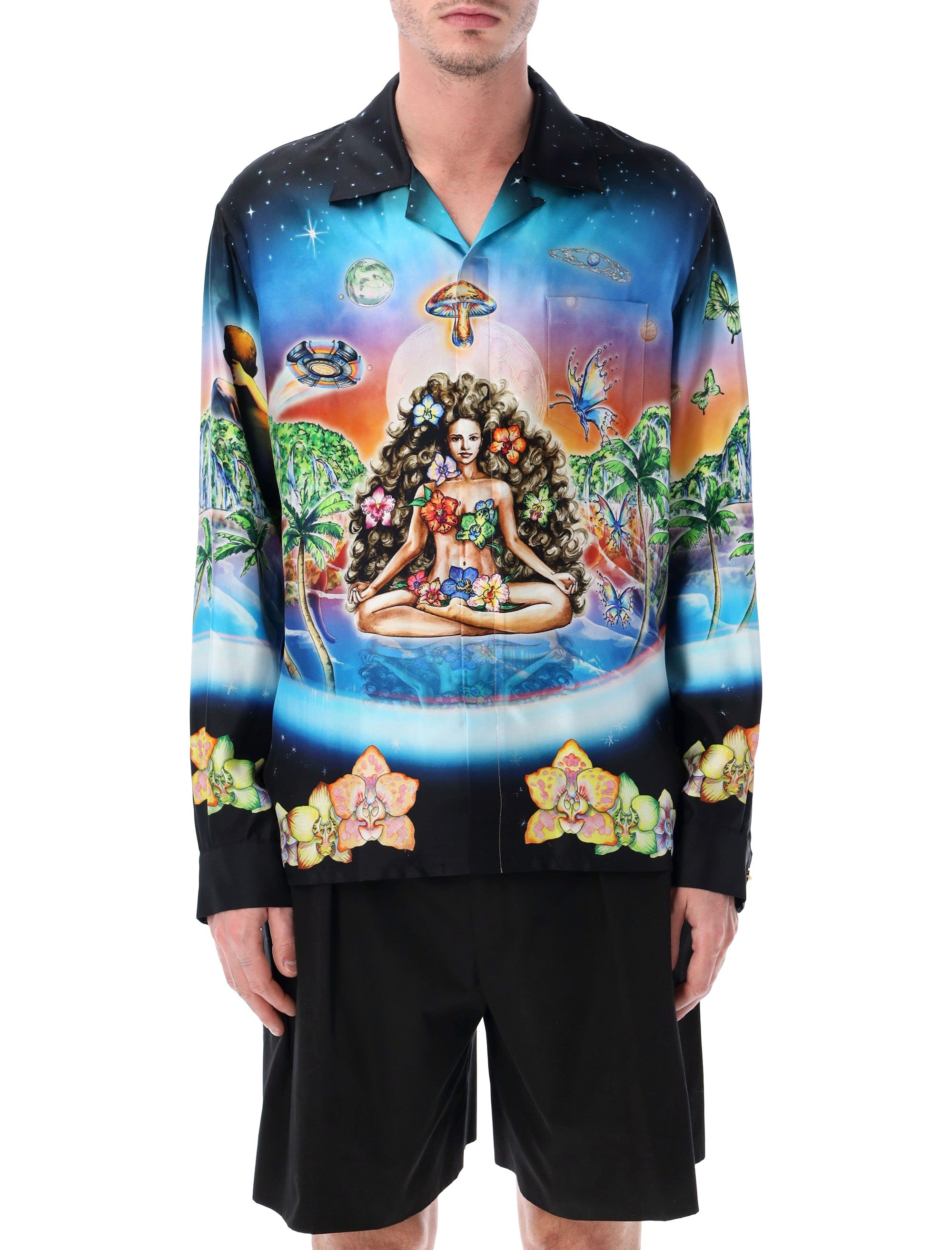 Casablanca Innersense Silk Shirt Black
