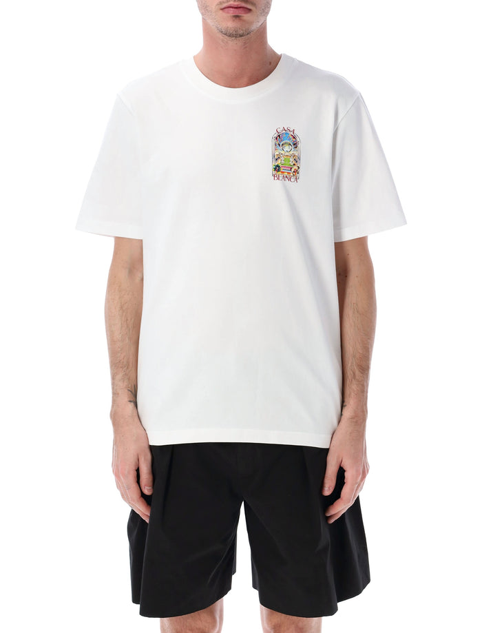 Casablanca Tennis Landscape White T-Shirt Organic Cotton Tshirt