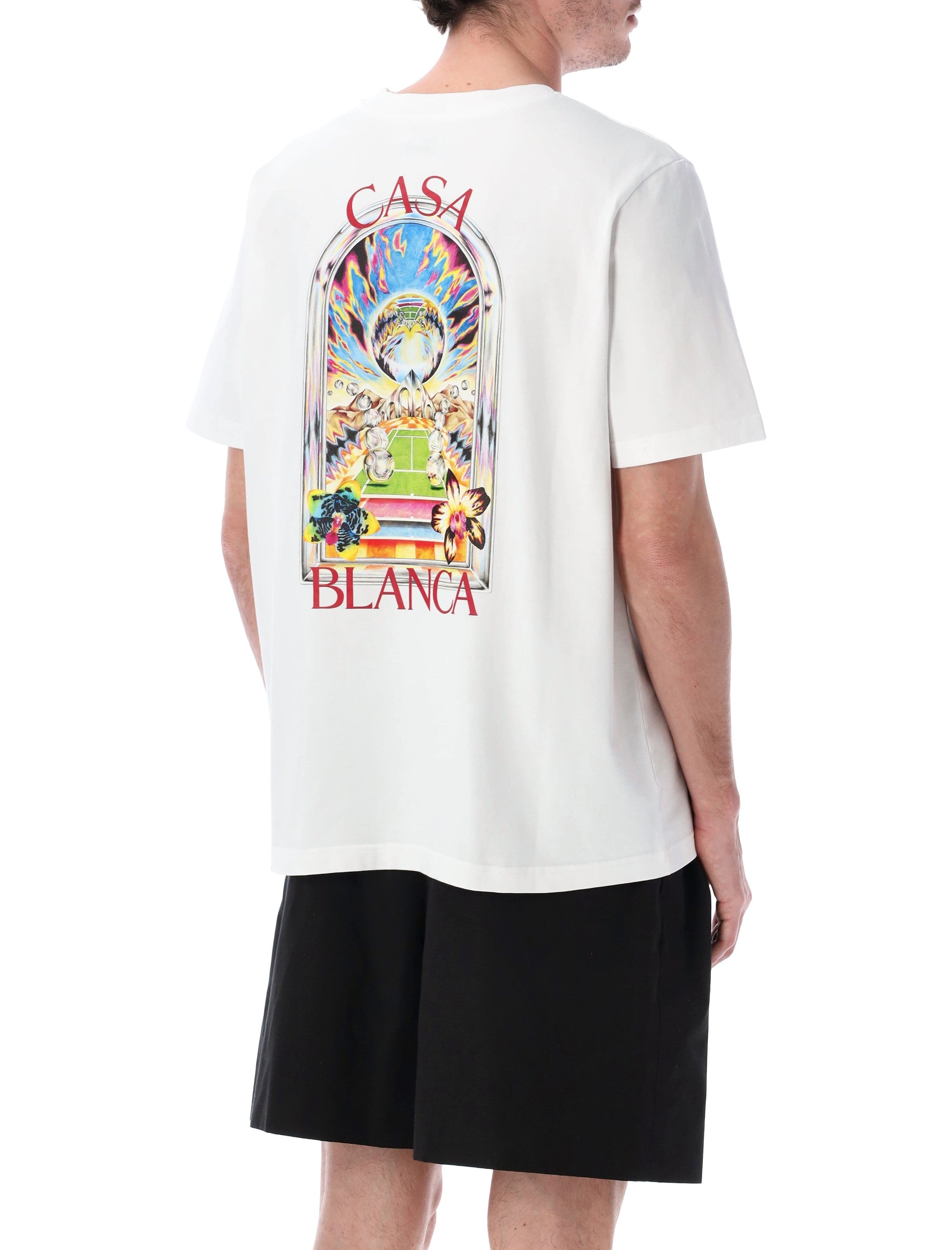 Casablanca Tennis Landscape White T-Shirt Organic Cotton Tshirt