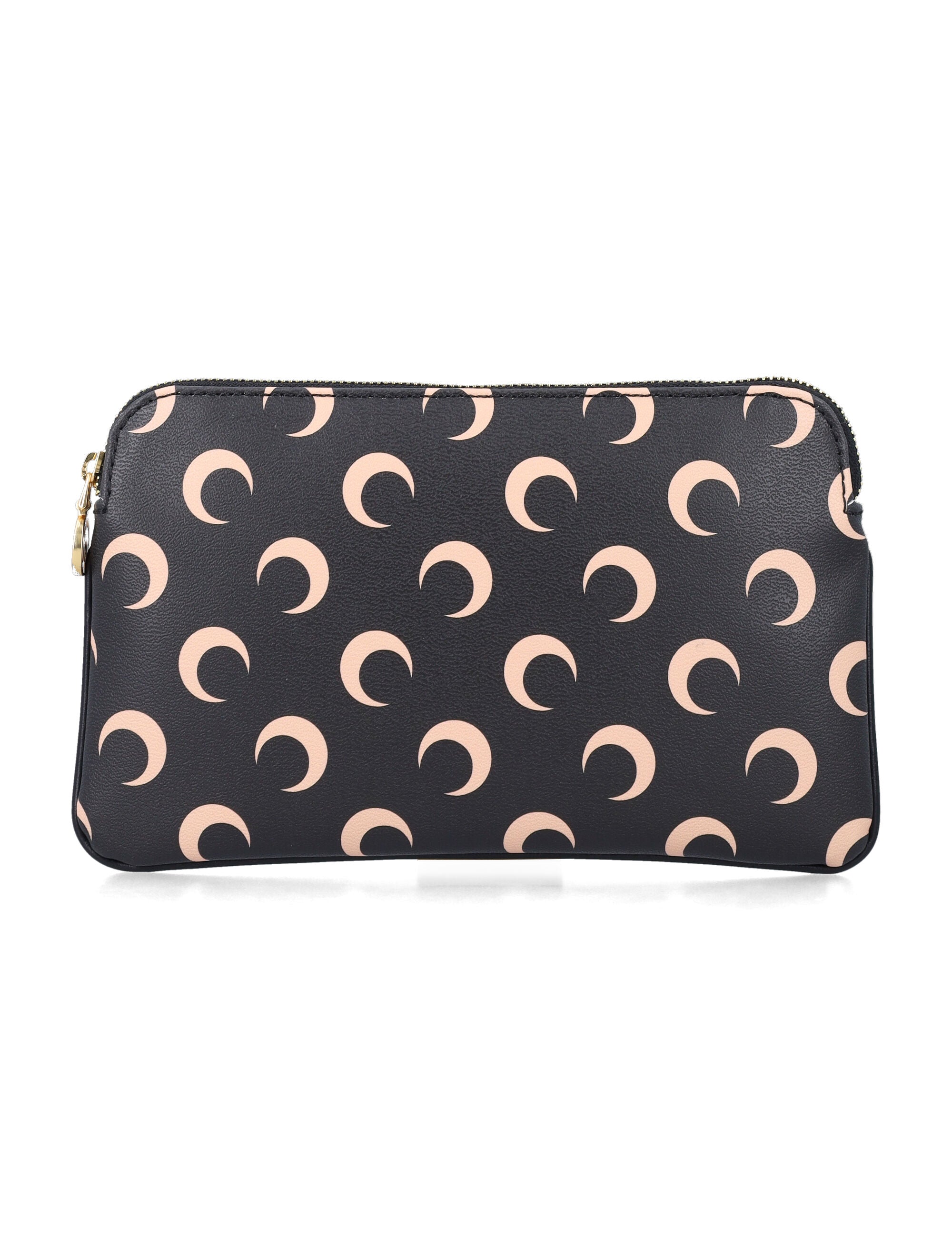 Marine Serre Moon small pouch Black Tan Polyurethane