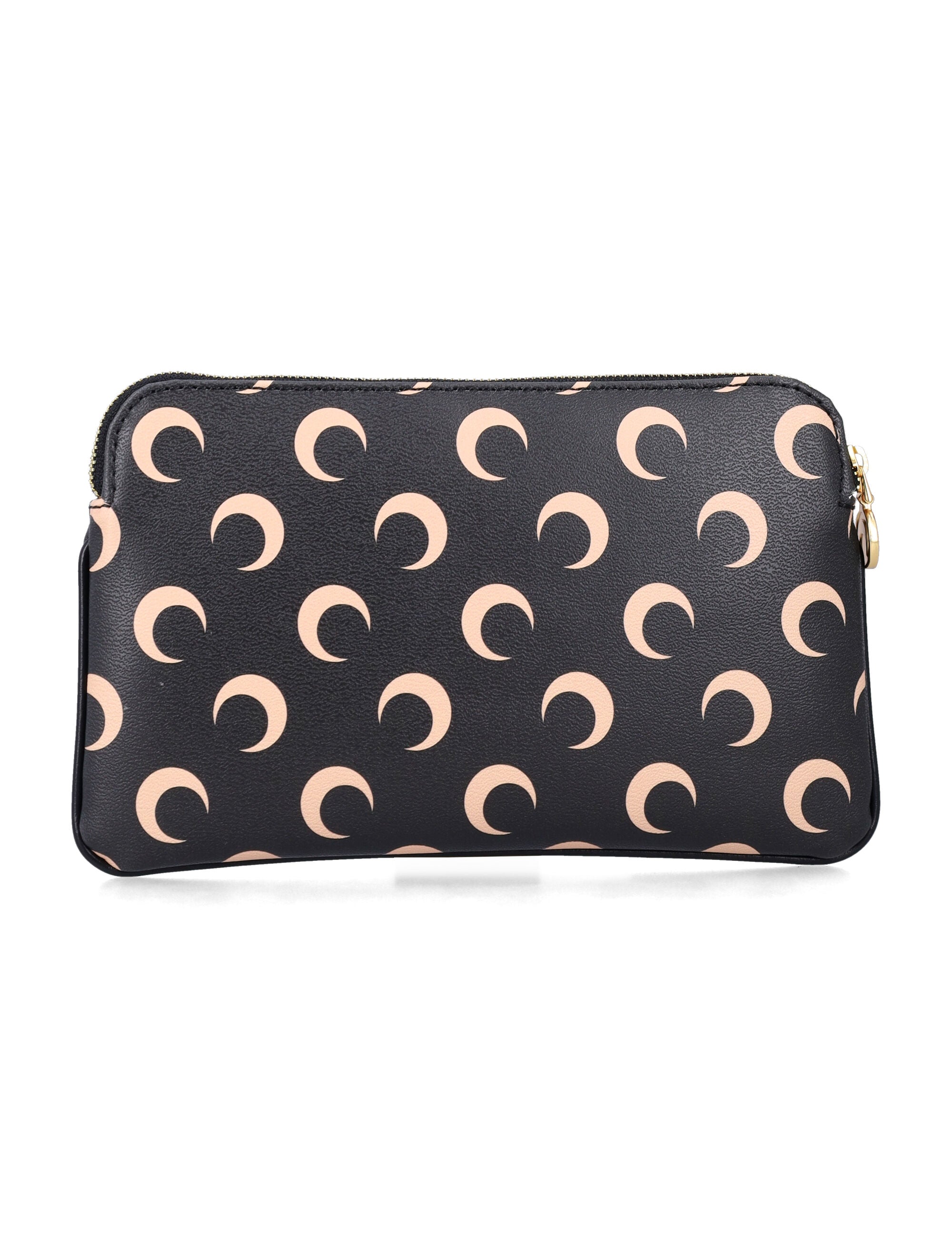 Marine Serre Moon small pouch Black Tan Polyurethane