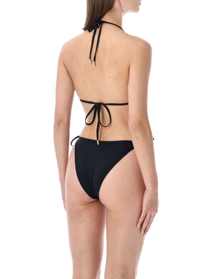 Marine Serre Triangle Jersey Bikini Set Black Polyamide