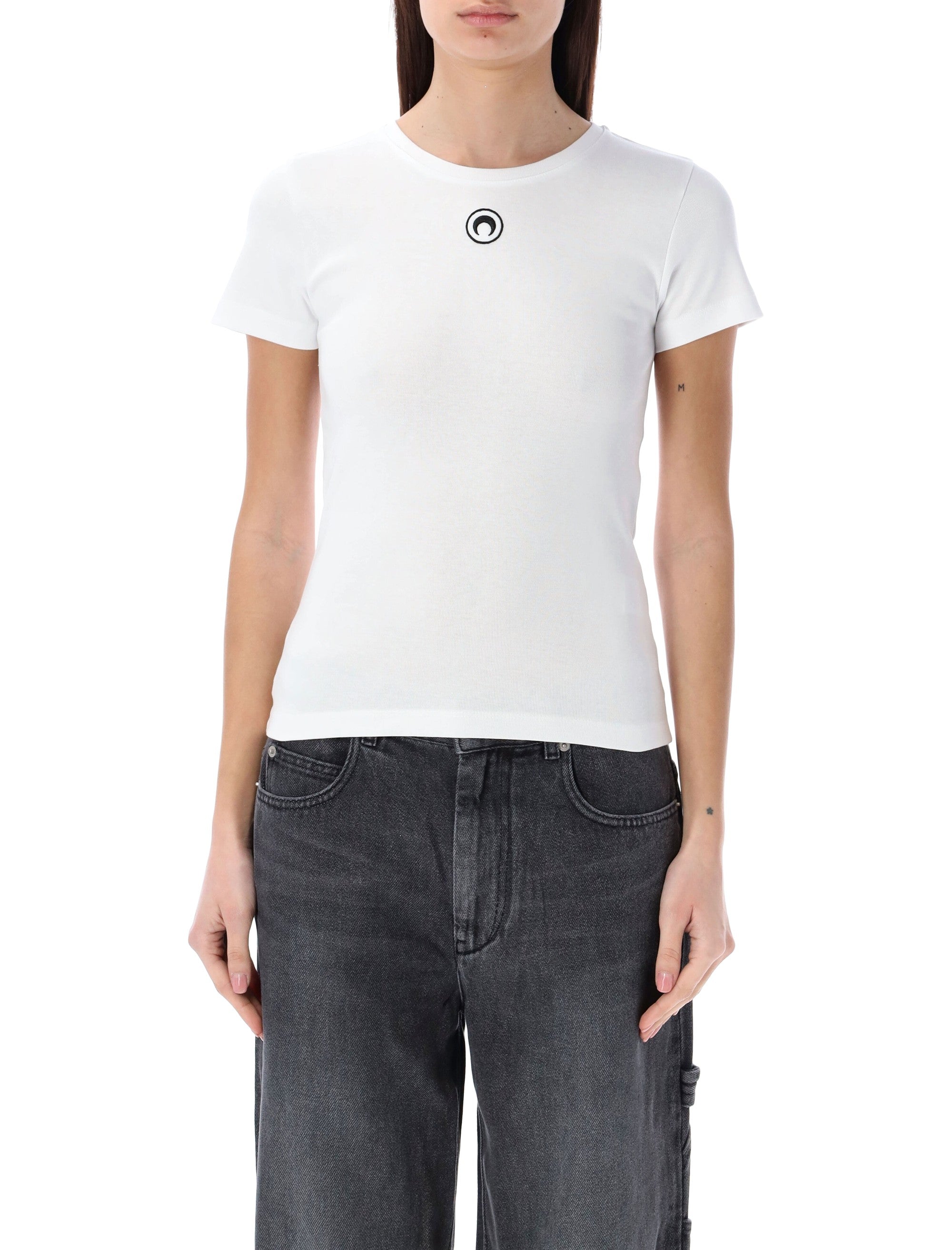 Marine Serre cotton Baby T-shirt White