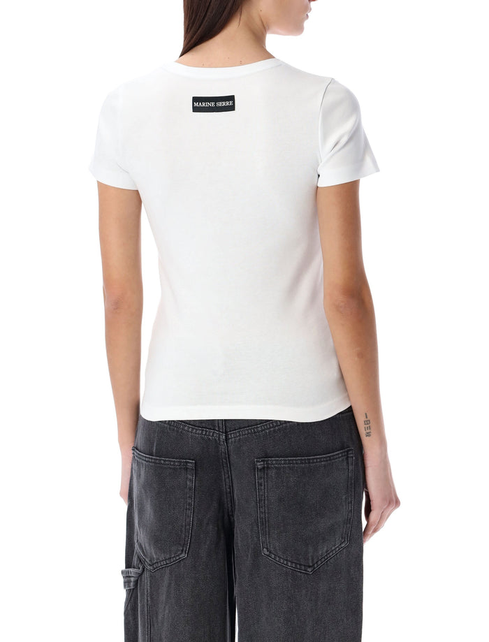 Marine Serre cotton Baby T-shirt White