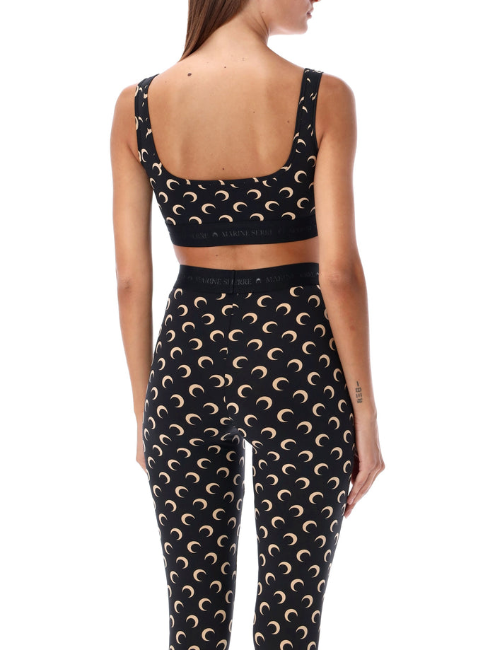 Marine Serre Moon sport bra Black Tan Polyamide Top
