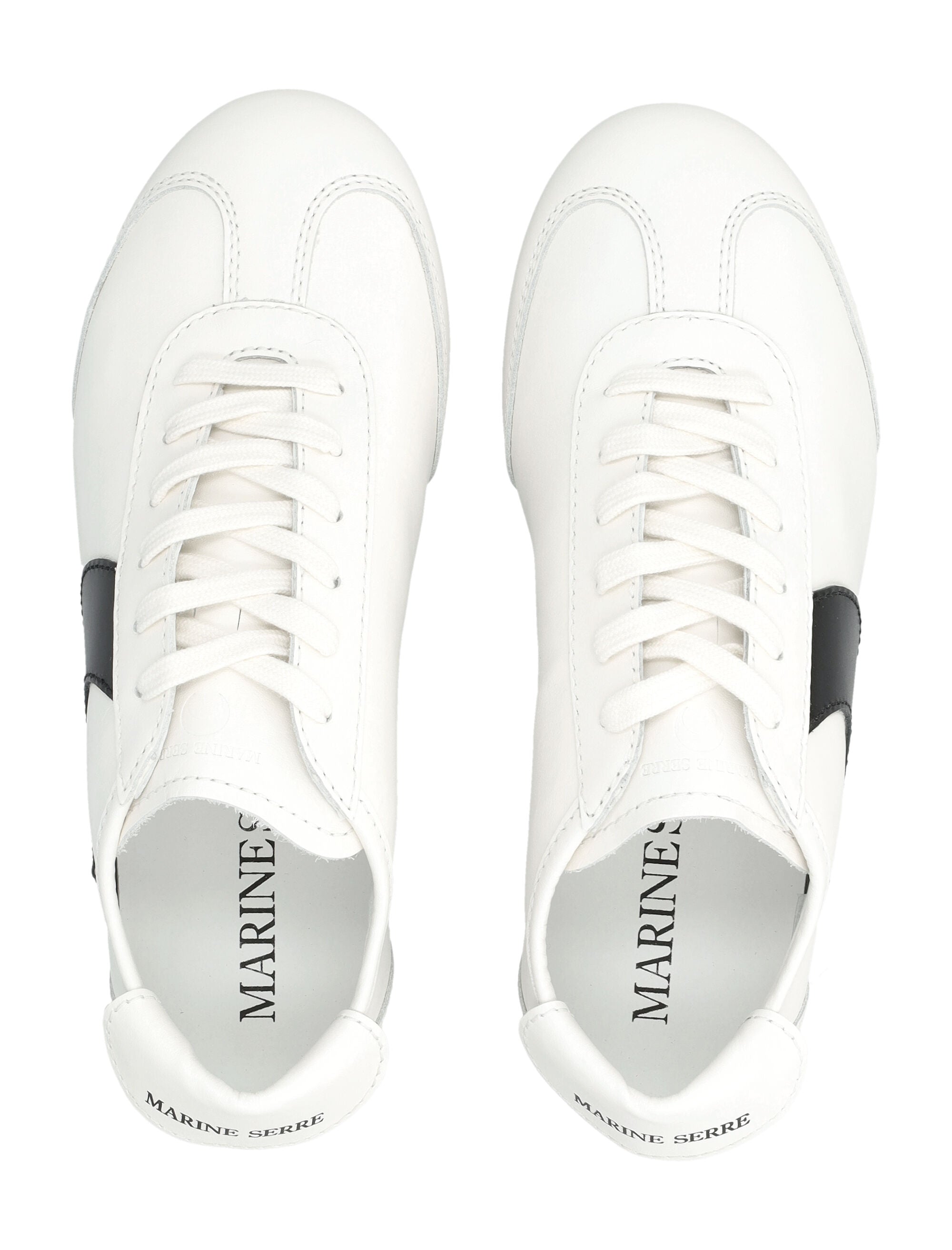 Marine Serre MS Astra womans sneakers Off White Cow Leather Lining