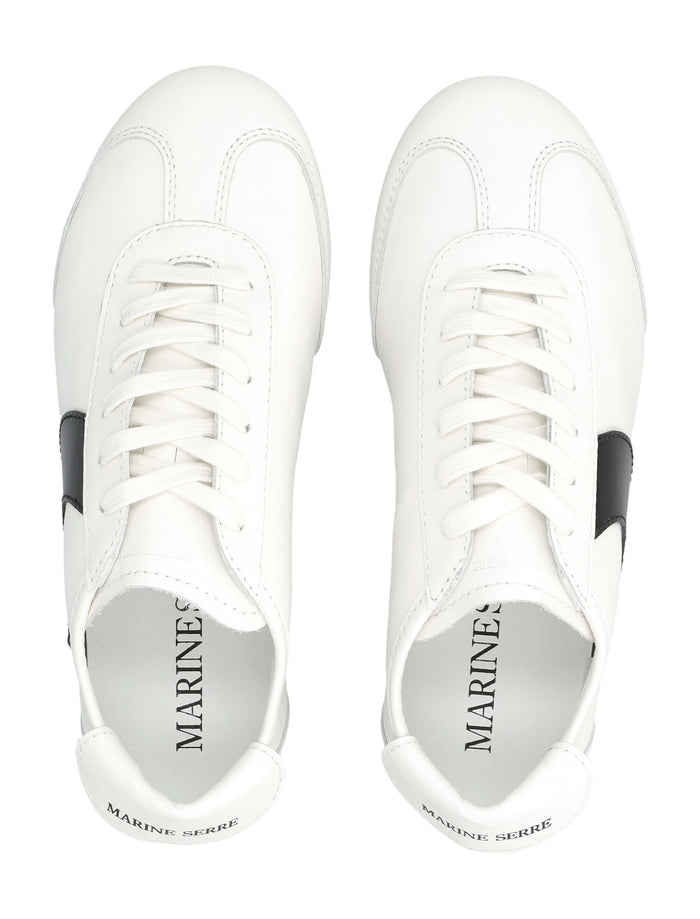 Marine Serre MS Astra womans sneakers Off White Cow Leather Lining