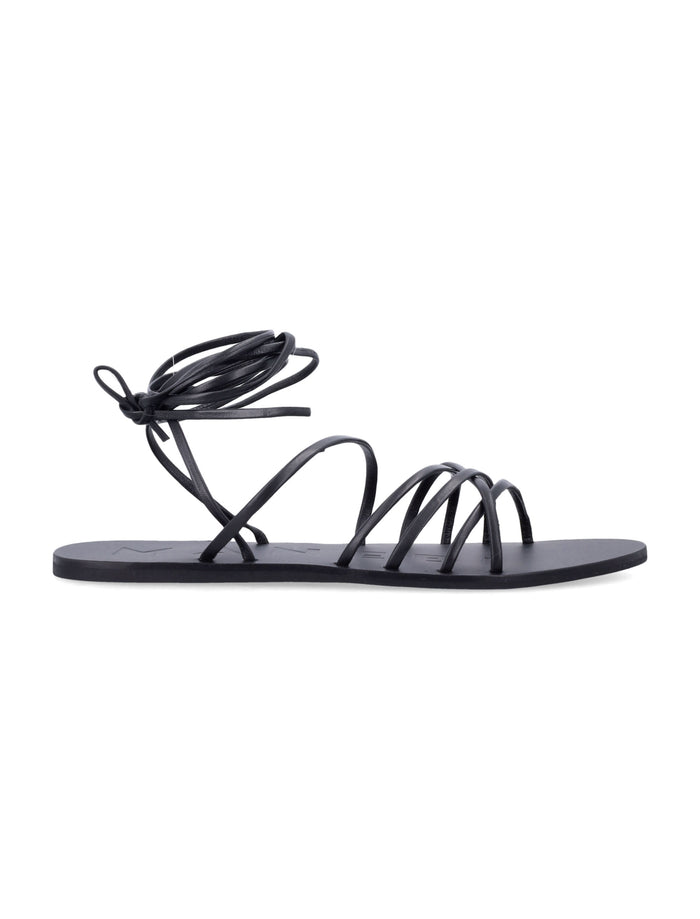 Manebí Lace-Up Leather Sandals Black Upper