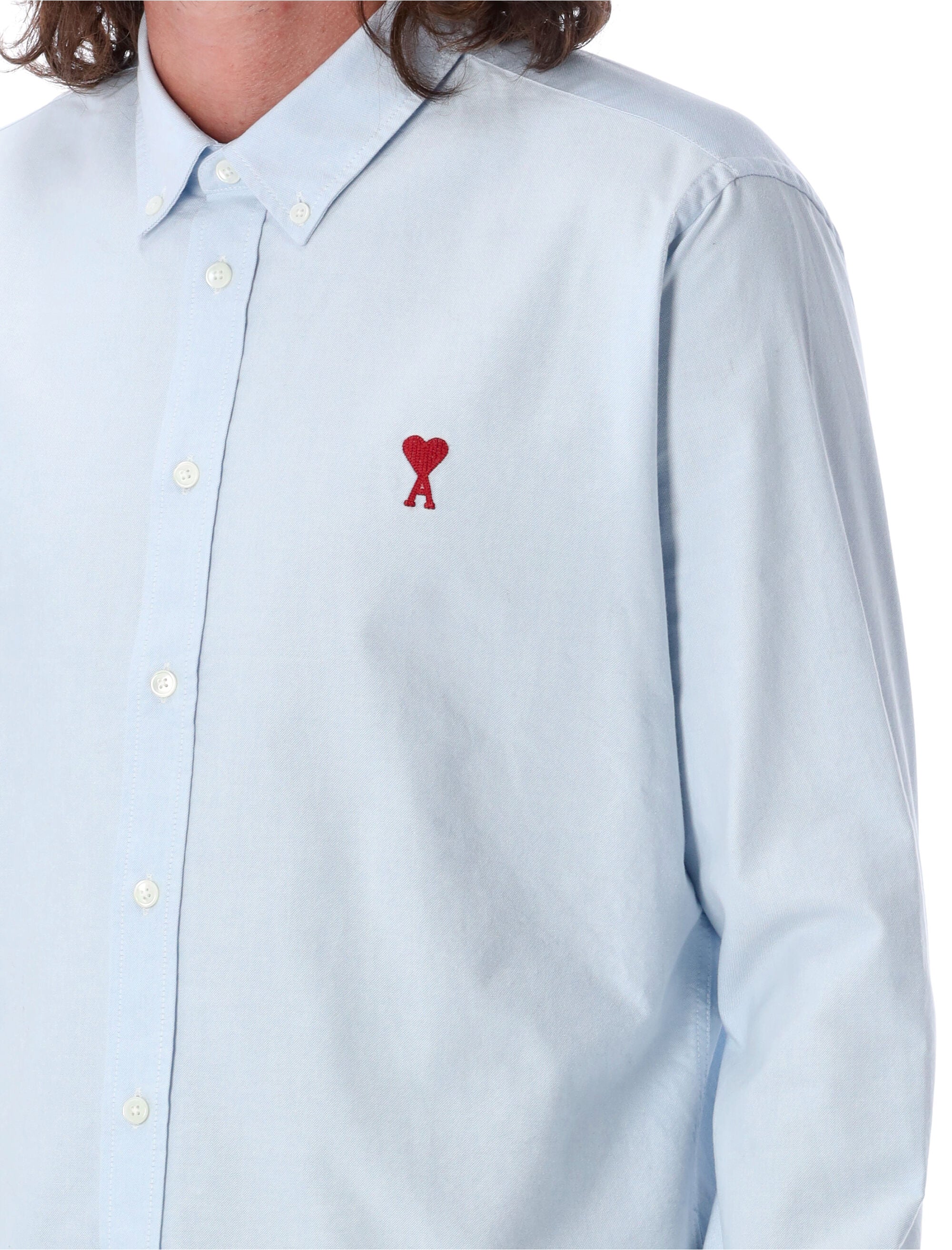 Ami Paris cotton de Coeur shirt Lt Blue