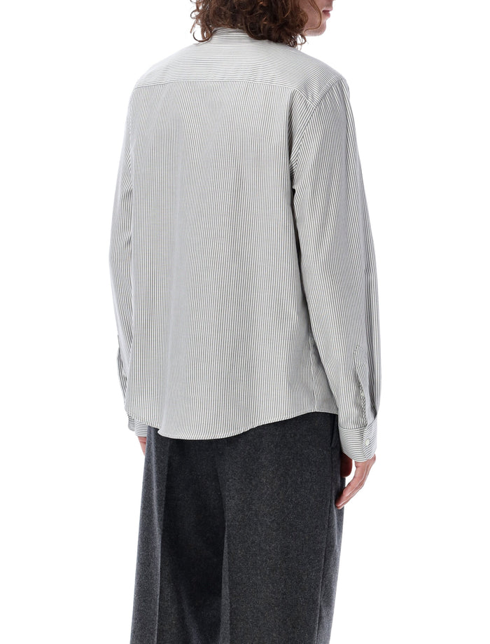 Ami Paris striped De Coeur shirt White Black Cotton