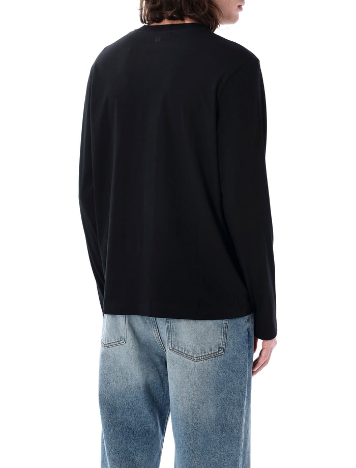 Ami Paris long-sleeve de Coeur t-shirt Noir Organic Cotton Tshirt