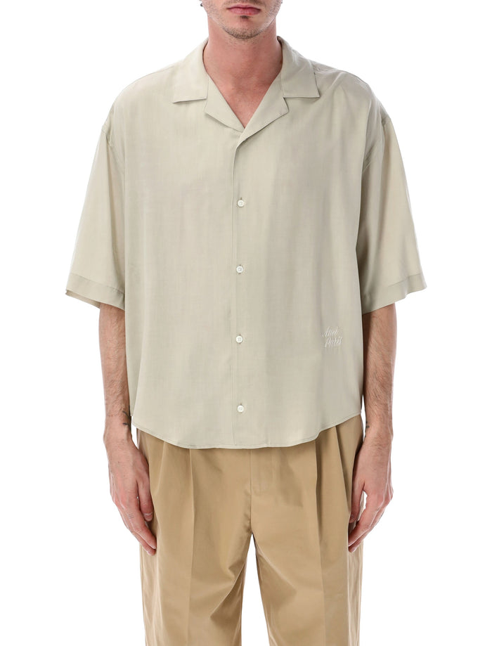 Ami Paris Boxy Short Sleeve Viscose Shirt Caffe Cream