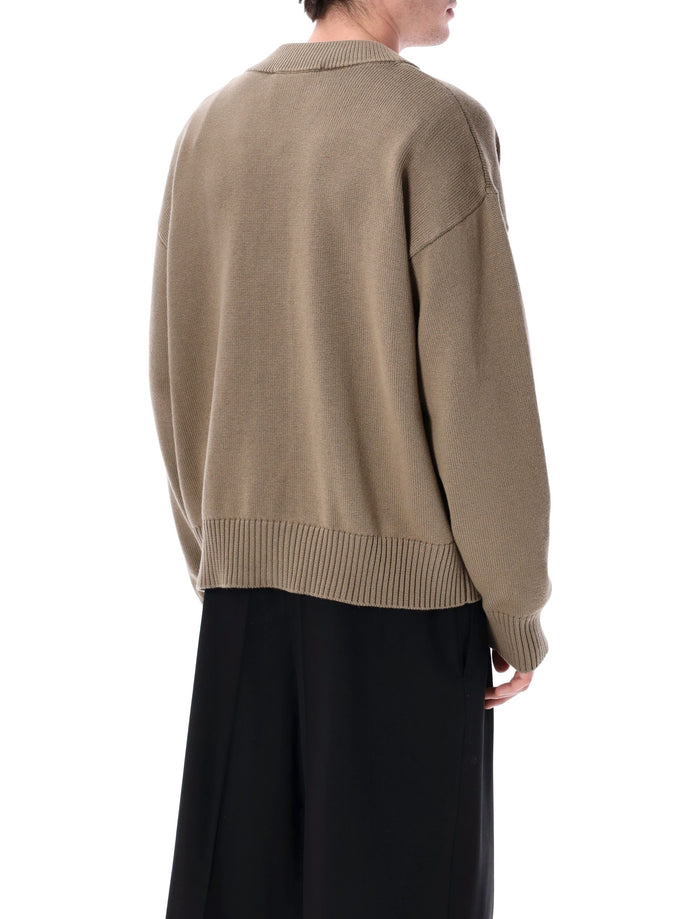 Ami Paris De Cœur cardigan Beige Taupe Virgin Wool